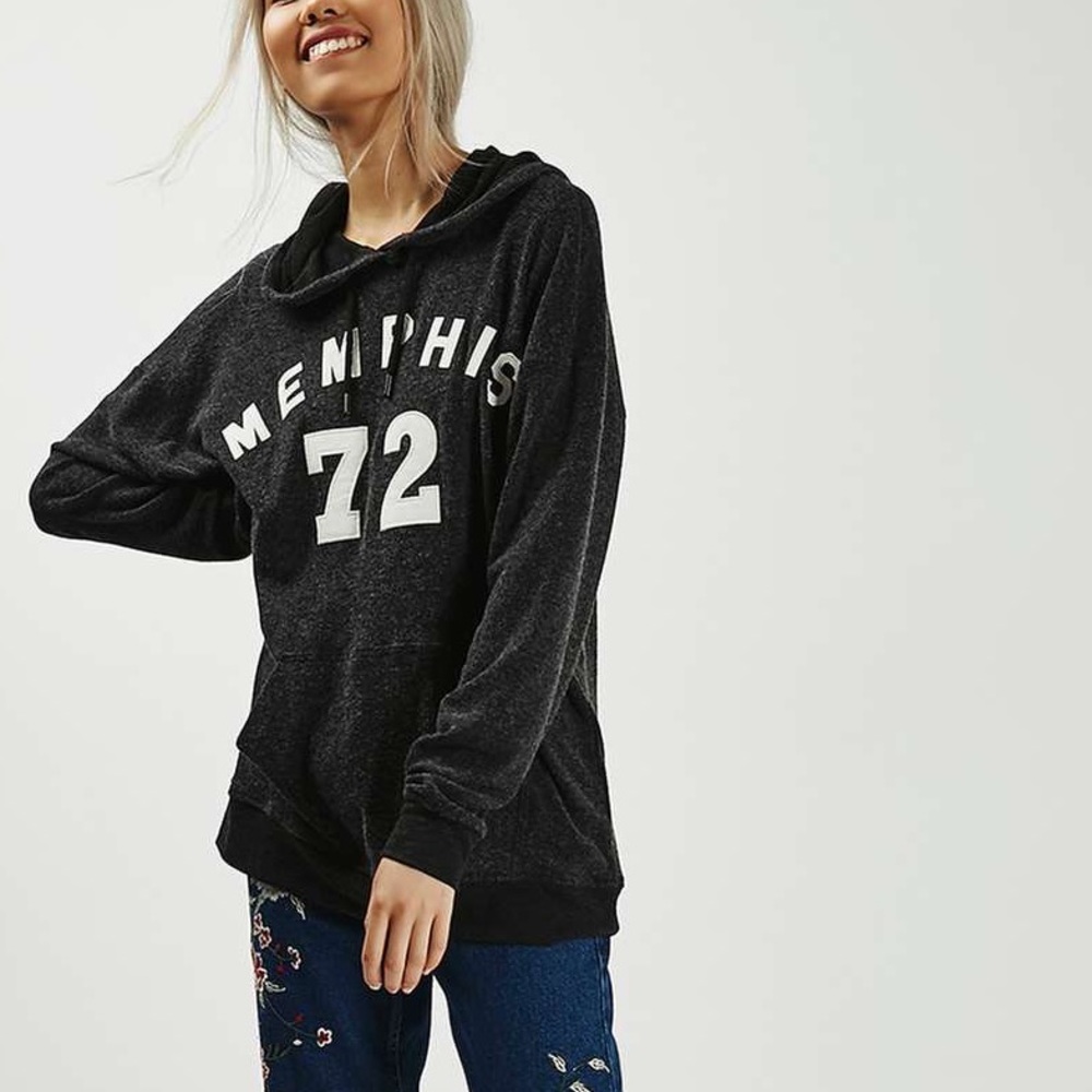 TopShop | ‘Memphis 72’ Graphic | Charcoal Sweatshirt | Size 6